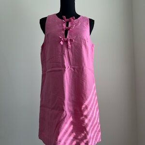 JCREW Pink Sleeveless Dress with Bow Accents